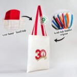 Canvas Bag with Red Handle 35x40 cm (Customizable) - istecanta.com