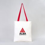 Canvas Bag with Red Handle 35x40 cm (Customizable) - istecanta.com