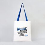 Canvas Tote Bag, Saxe Blue Handle 35x40 cm (Customizable) - istecanta.com