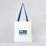 Canvas Tote Bag, Saxe Blue Handle 35x40 cm (Customizable) - istecanta.com