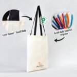 Canvas Tote Bag Black Handle 35x40 cm (Customizable) - istecanta.com