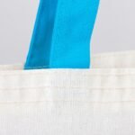 Canvas Tote Bag Turquoise Handle 35x40 cm (Customizable) - istecanta.com