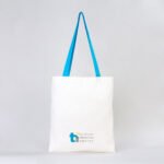 Canvas Tote Bag Turquoise Handle 35x40 cm (Customizable) - istecanta.com