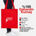 Gabardine Fabric Bag Red 35x40 cm (Customizable) - istecanta.com