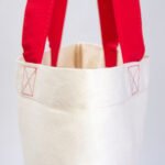 Gabardine Fabric Bag Red Handle 40x35cm (Customizable) - istecanta.com