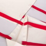 Gabardine Fabric Bag Red Handle 40x35cm (Customizable) - istecanta.com
