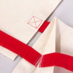 Gabardine Fabric Bag Red Handle 40x35cm (Customizable) - istecanta.com