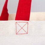 Gabardine Fabric Bag with Red Handle 40x35cm (Customizable) - istecanta.com