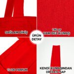 Canvas Bag 35x40 cm Red Color (Customizable) - istecanta.com