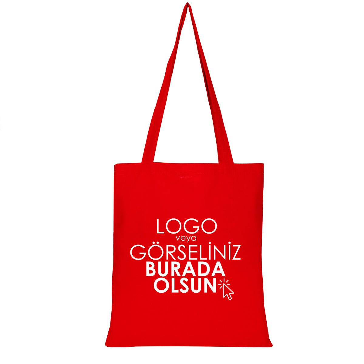 Canvas Tote Bag 35x40 cm Red Color (Customizable) - istecanta.com
