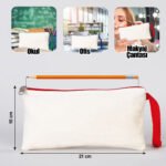 Fabric Pencil Case with Zipper in Red - Customizable - istecanta.com