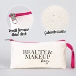 Fabric Pencil Case with Colored Zipper Fuchsia - Customizable - istecanta.com