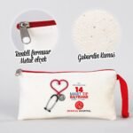 Fabric Pencil Case with Colored Zipper Red - Customizable - istecanta.com