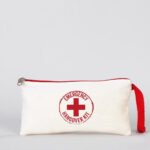 Fabric Pencil Case with Colored Zipper Red - Customizable - istecanta.com