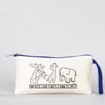 Canvas Pencil Case with Colored Zipper Blue - Customizable - istecanta.com