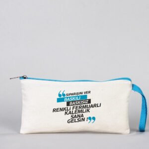 Turquoise Pencil Case with Zipper - Customizable