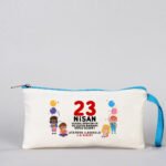 Turquoise Pencil Case with Zipper - Customizable - istecanta.com