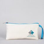 Fabric Pencil Case with Colored Zipper Turquoise - Customizable - istecanta.com