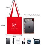 Gabardine Fabric Bag Red 35x40 cm (Customizable) - istecanta.com