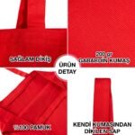 Gabardine Fabric Bag Red 35x40 cm (Customizable) - istecanta.com