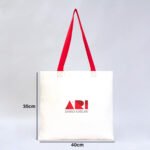 Gabardine Fabric Bag Red Handle 40x35cm (Customizable) - istecanta.com