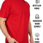 Polo Yaka Kırmızı Tişört - Dijital Baskılı - istecanta.com