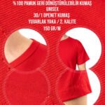 Baskılı Promosyon Tişört Kırmızı Renk - istecanta.com