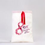 Red Ribboned Cloth Bag - 20x30 cm (Customizable) - istecanta.com