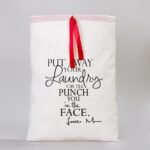 Red Ribboned Cloth Bag - 30x40 cm (Customizable) - istecanta.com