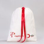 Red Ribboned Canvas Tote Bag - 30x40 cm (Customizable) - istecanta.com