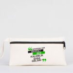 Front Zippered Fabric Pencil Case 21x10 cm (Customizable)