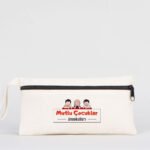 Front Zippered Fabric Pencil Case 21x10 cm (Customizable) - istecanta.com
