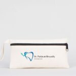 Front Zippered Fabric Pencil Case 21x10 cm (Customizable) - istecanta.com