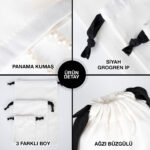 Jewelry Gift Bag - Black String - 10x13cm (Customizable) - istecanta.com
