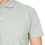 Polo Yaka Gri Tişört - Baskılı - istecanta.com