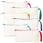 Canvas Pencil Case with Colored Zipper Green - Customizable - istecanta.com