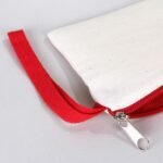 Fabric Pencil Case with Colored Zipper Red - Customizable - istecanta.com