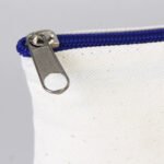 Canvas Pencil Case with Colored Zipper Navy Blue - Customizable - istecanta.com