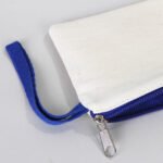 Canvas Pencil Case with Colored Zipper Navy Blue - Customizable - istecanta.com