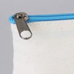 Fabric Pencil Case with Colored Zipper Turquoise - Customizable - istecanta.com