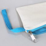 Fabric Pencil Case with Colored Zipper Turquoise - Customizable - istecanta.com