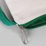 Canvas Pencil Case with Colored Zipper Green - Customizable - istecanta.com