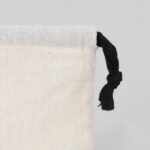 Canvas Bag 15.5x20 cm - Colored String - Black (Customizable) - istecanta.com