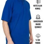 Polo Yaka Mavi Tişört - Dijital Baskılı - istecanta.com