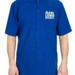 Polo Yaka Mavi Tişört - Dijital Baskılı - istecanta.com