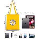Gabardine Fabric Bag Yellow 35x40 cm (Customizable) - istecanta.com