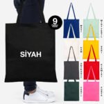 Black Gabardine Fabric Bag 35x40 cm (Customizable) - istecanta.com