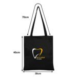 Black Gabardine Fabric Bag 35x40 cm (Customizable) - istecanta.com