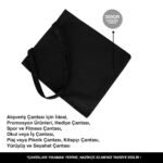 Black Gabardine Fabric Bag 35x40 cm (Customizable) - istecanta.com