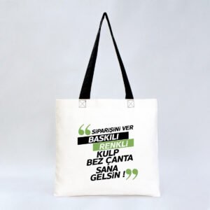 Gabardine Fabric Bag with Black Handle 40x35cm (Customizable)